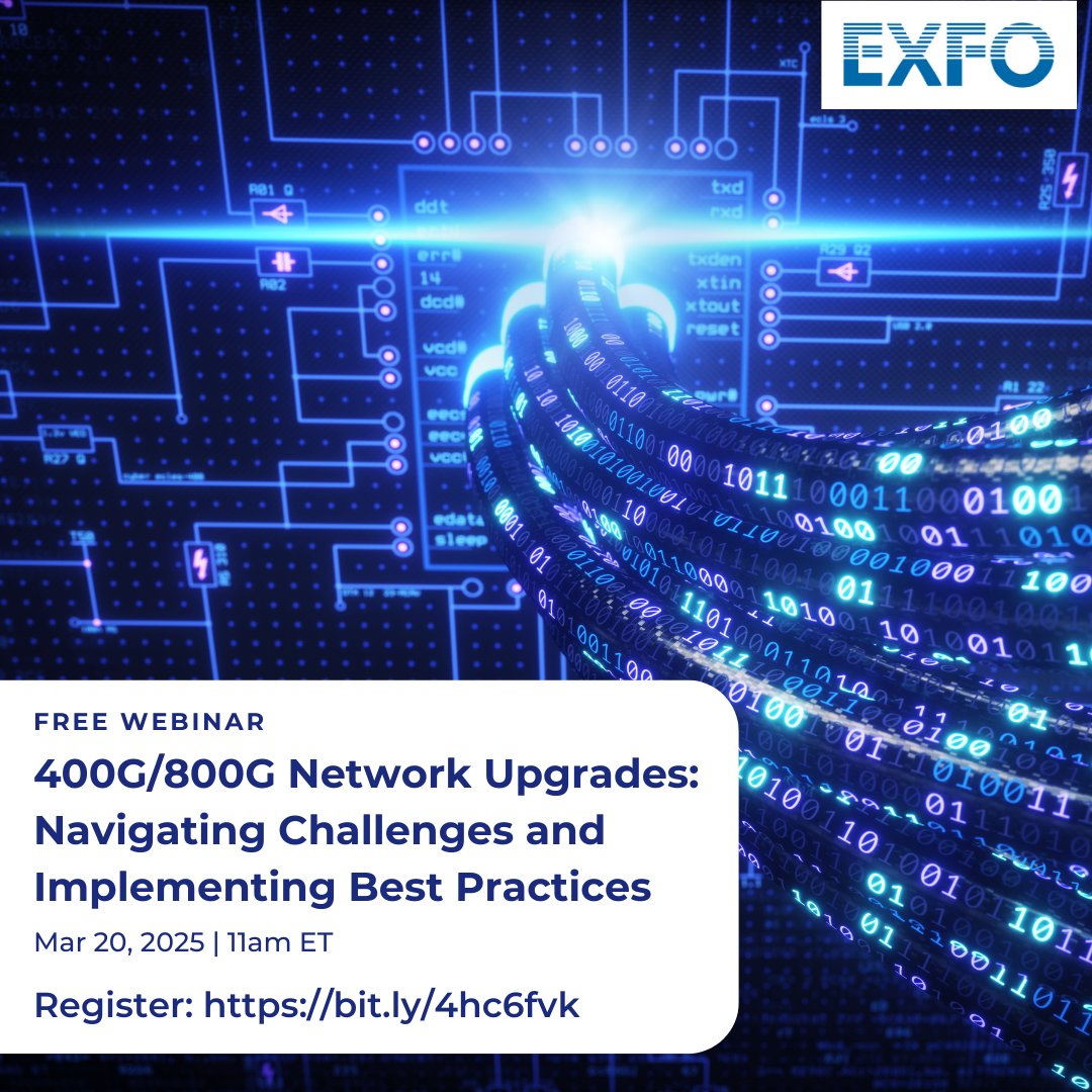 EthernetAllianc's tweet photo. Did you sign up for this yet? Join @EthernetAllianc member #EXFO for a free #webinar at 11am on Mar 20 to explore best practices for seamless deployment: https://t.co/b6gobL9UXB #400G #800G https://t.co/ETfd3E5IyL