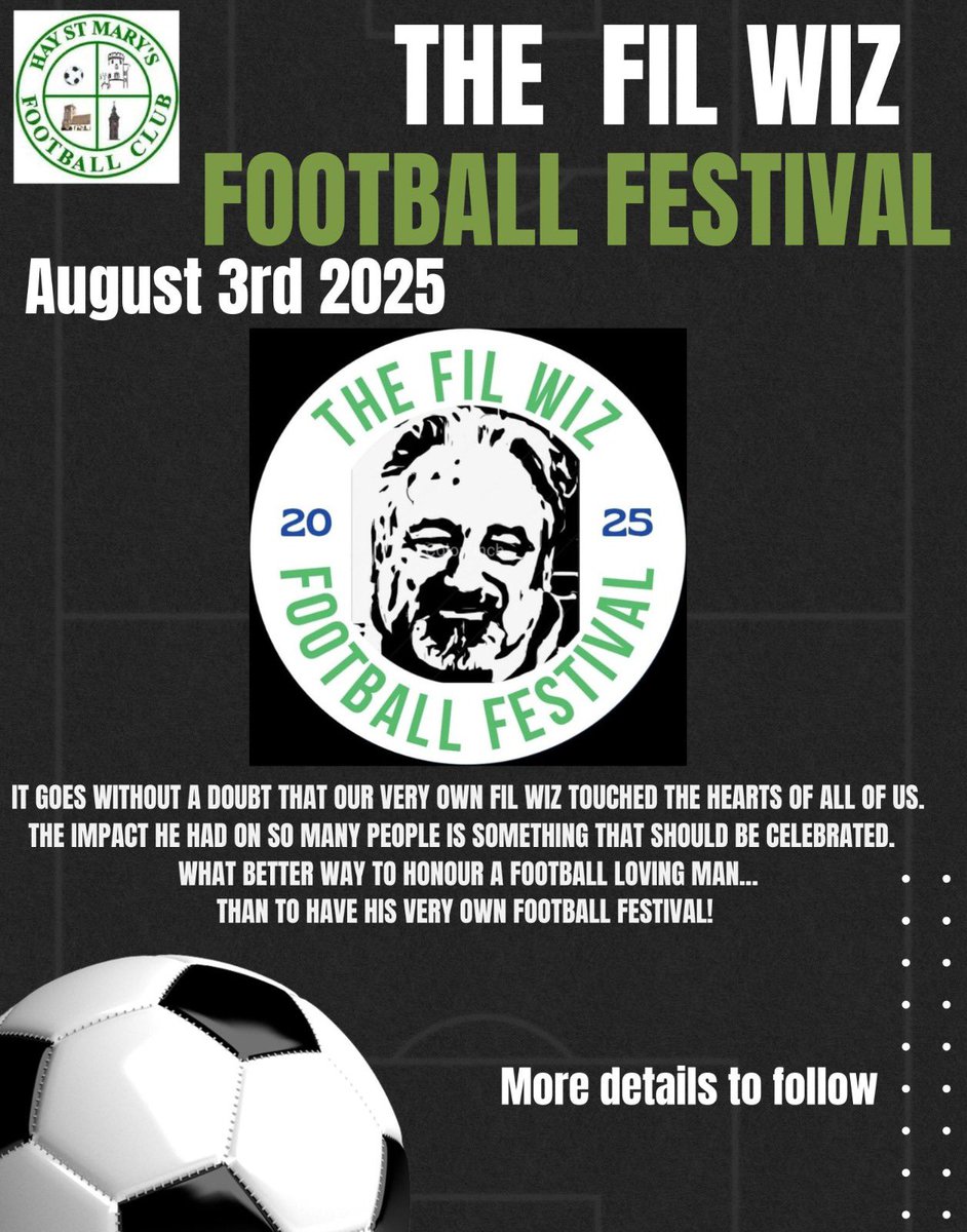 We are proud to announce our very first Fil Wiz Festival.
We wanted to celebrate how wonderful Fil was &amp; what better way than to do this by bringing everyone together to play the sport that Fil adored.
Details will be out at the end of the week with how teams can apply.