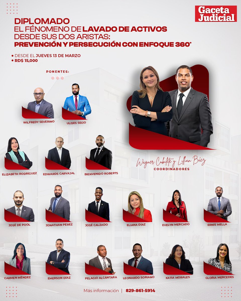 wagnercubilete's tweet image. ¡El Diplomado más completo sobre Lavado de Activos! 

El fenómeno del lavado de activos desde sus dos aristas: prevención y persecución con enfoque 360º.

Coordinado por Lillian Báez y Wagner Cubilete, este programa cuenta con expertos en el ámbito jurídico, financiero y forense.