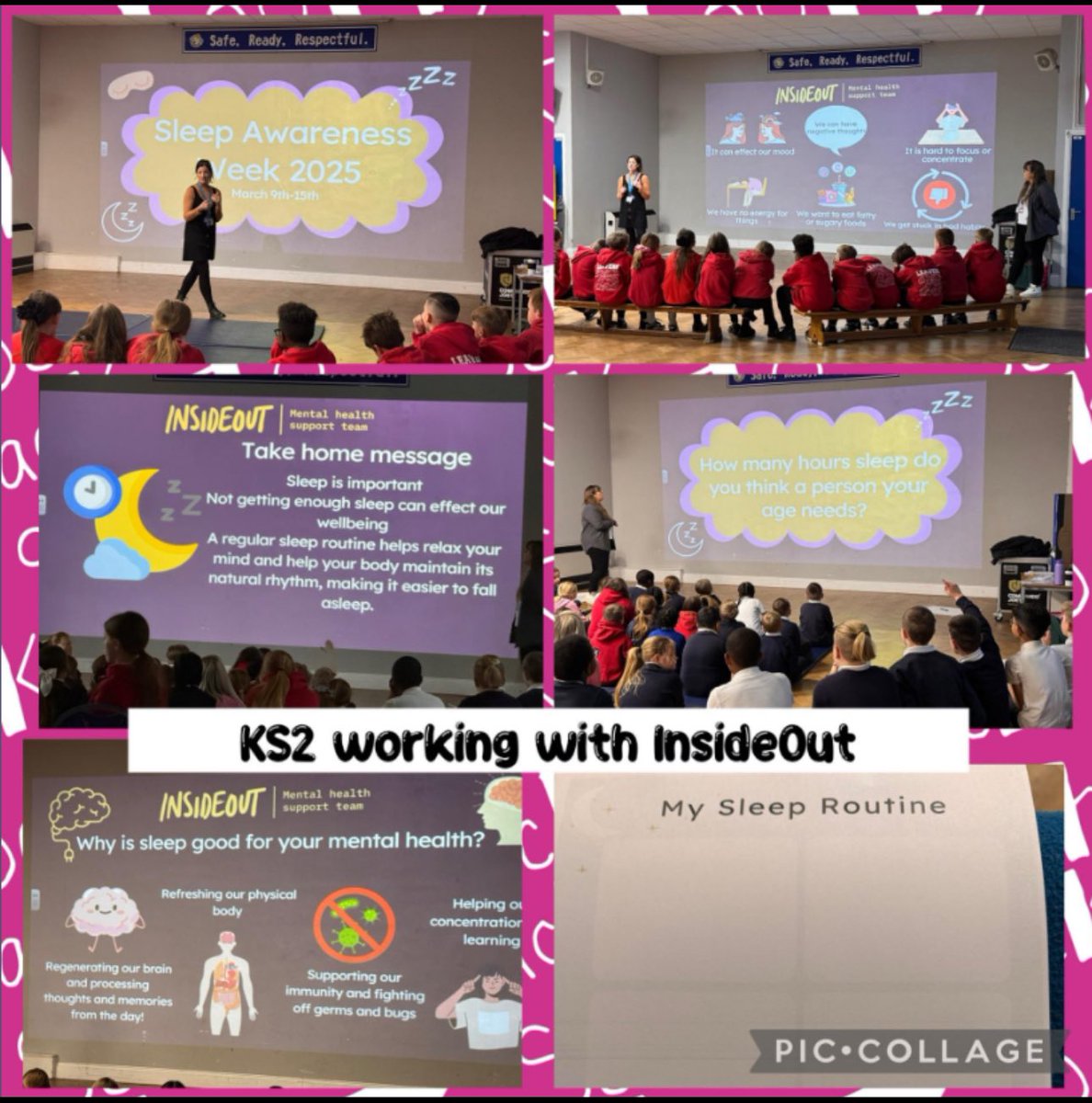 KS2 classes have been working with InsideOut this morning. They have been focusing on the importance of a good sleep routine and how a lack of sleep affects our health and wellbeing 😴💤Our parents/carer session is on 18.03.25 at 9am, please join us for a cup of tea.