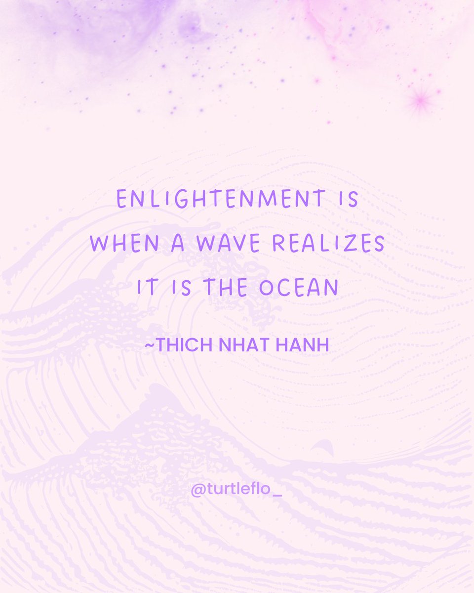 TurtleFlo_'s tweet image. "Enlightenment is when a wave realizes it is the ocean." ~ Thich Nhat Hanh

The same goes for tapping into authentic creativity.

For me the best way to realize it is by connecting to nature or meditation.

How about you?

#enlightenment #creativity #authenticcreativity