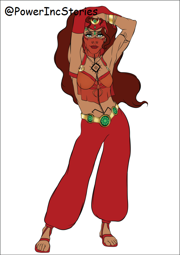Introducing: Ruby! Power Inc's very own genie!
She might be captured by the forces of evil right now, but she is no demsel in distress. 🧞‍♀️✨

Commission done by <a href="/0fThemyscira_/">Arno</a> 💜