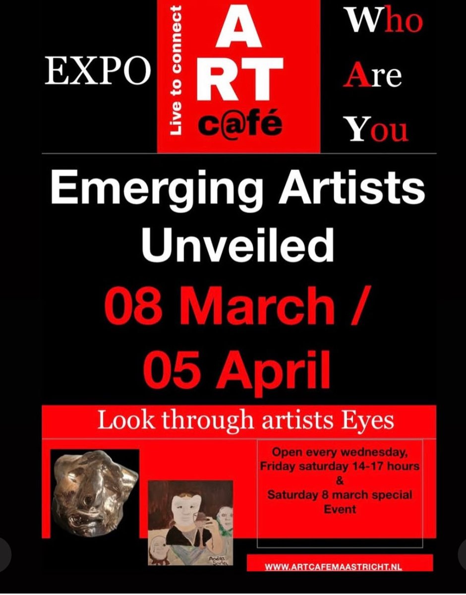"Emerging Artists Unveiled" #Exhibition

Until 5 April 2025 
📍 @artcafemaastricht #Maasticht 

🇬🇷Valantia Moraitaki is showcasing works that encourage visitors to "Look through artists' eyes" reflecting on the internal &amp; external worlds that shape us 🎭