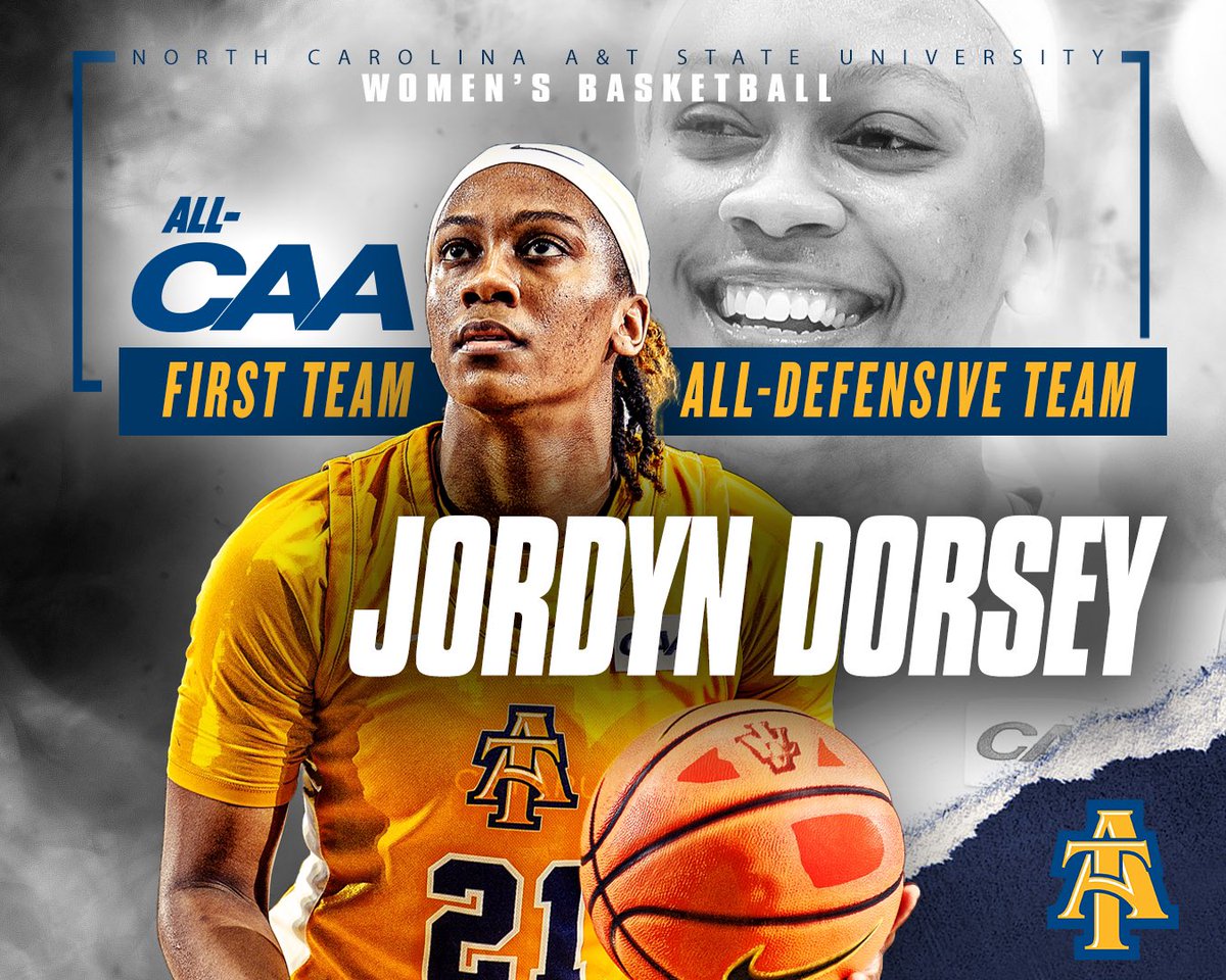 N.C. A&T Athletics (@ncataggies) on Twitter photo Jordyn Dorsey. Now, a two-time first-team All-CAA selection. Add All-Defensive Team to her legacy 💙💛 Congratulations, <a href="/jordyndorsey21/">Jordyn Dorsey</a>! #AggiePride Jordyn Dorsey. Now, a two-time first-team All-CAA selection. Add All-Defensive Team to her legacy 💙💛 Congratulations, <a href="/jordyndorsey21/">Jordyn Dorsey</a>! #AggiePride