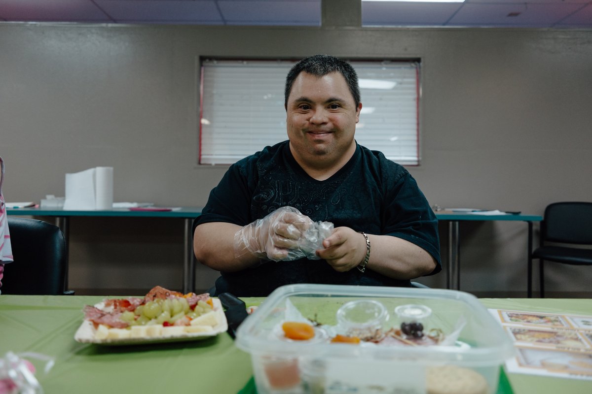 QuestInc_FL's tweet photo. Participants at our Training Center in Apopka had a delightful time crafting their own charcuterie boards with expert guidance of Orlando's premier cheese shop, Simply Cheese! 🧀🍇A big thank you to Simply Cheese for coming out and making this event special. https://t.co/Ln3psAA05c