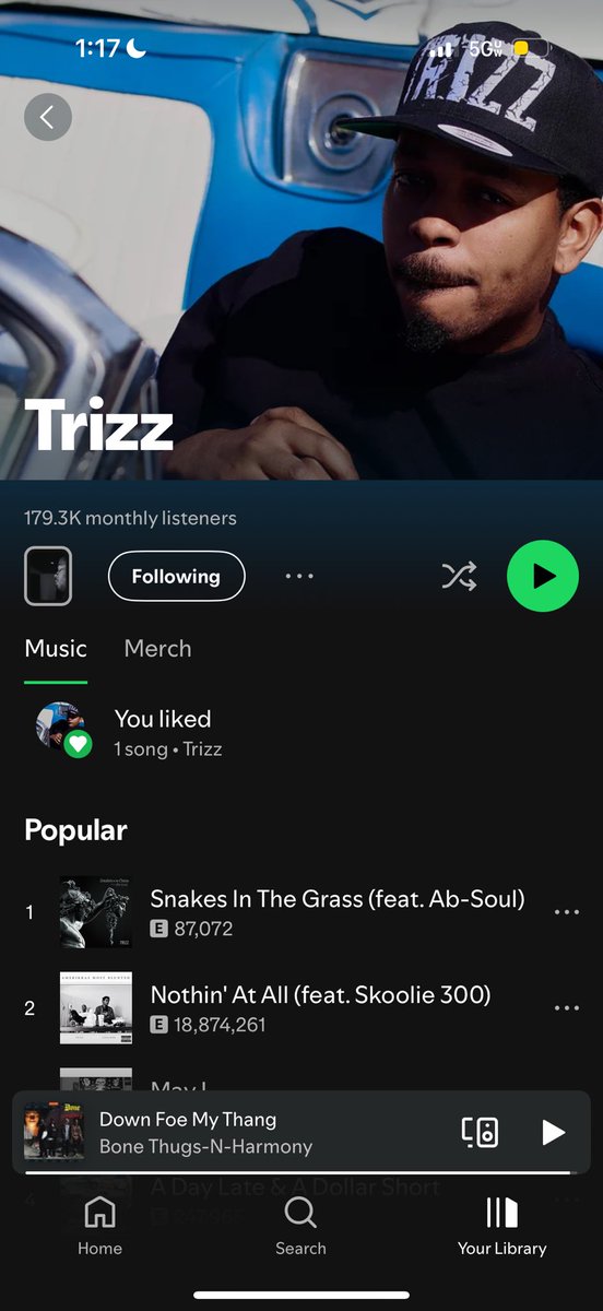 Tr1zz's tweet photo. Let’s hit 200k. Monthly Listeners. Tap in if you use Spotify. Appreciate the support. 📈 https://t.co/YGTPydiKby