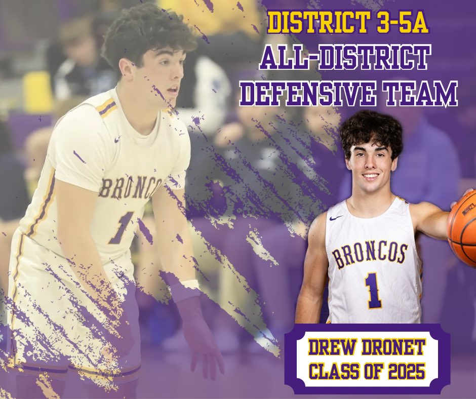 SHHSBroncosBB's tweet photo. We would like to congratulate the following Bronco basketball players on their 3-5A All-District Honors! 

Carter Malveaux - 1st Team 
Thatcher Guidroz - Honorable Mention 
Drew Dronet - All-Defensive Team

Proud of our boys and the way they represent our program! https://t.co/dMwOfXehZ8