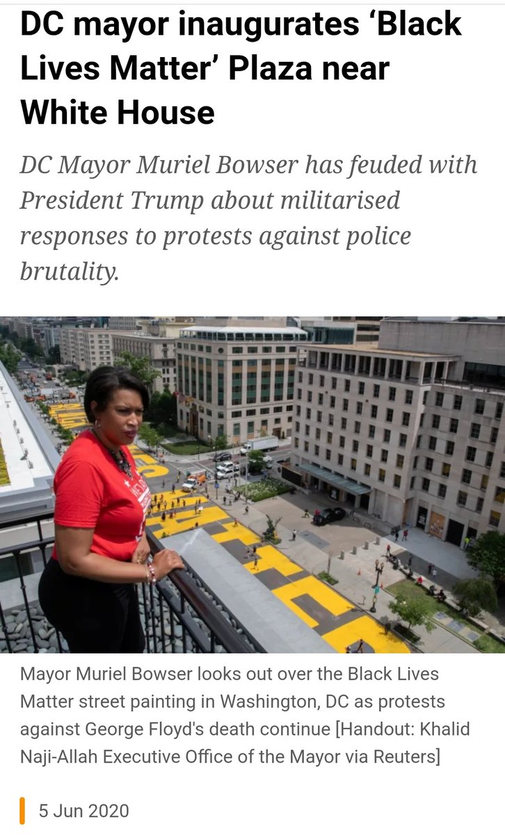 sodavis2017's tweet photo. On this day, in #WomensHistoryMonth , I want to honor DC Mayor Bowser for the ICONIC decision to create #BlackLivesMatter Plaza which faces The White House 😍! I am so glad that I got to see it in all of its glory!  #herstorymatters #blessedandgrateful #travel https://t.co/ru427PNZJw