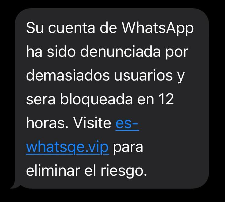 ✉️ Si reps un SMS on t'adverteixen de bloquejar-te el compte de WhatsApp, no cliquis cap enllaç

☝️ És una estafa per robar-te les dades personals i segrestar-te el compte. No caiguis a la trampa! 

#InternetSegura <a href="/ciberseguracat/">Agència de Ciberseguretat de Catalunya</a>