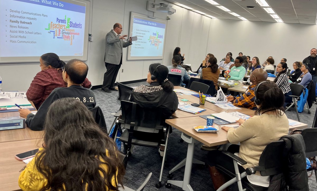 SFPartnersAACPS's tweet photo. Today, we had the honor of hosting Superintendent @MarkBedell_DrB &amp; leaders from @AACountySchools at #IPCLA. They shared insights on our strategic plan, budget, networks, &amp; new communication strategies with our #AACPSAwesome international family. 🌍
#BelongGrowSucceed https://t.co/ZhtuqJECPA