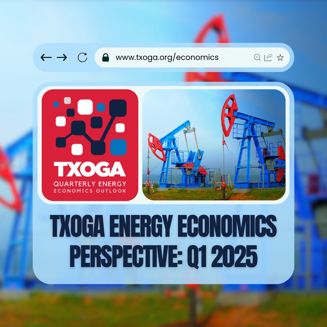 Texas Oil & Gas Association (@txoga) on Twitter photo Check out the latest Energy Economics Perspective for Q1 2025 by TXOGA Chief Economist <a href="/RDeanForeman1/">R. Dean Foreman</a> which delves into the latest insights from weekly, monthly, and quarterly monitoring and analyses of economic and energy markets.
Read more: txoga.org/txoga-economic… Check out the latest Energy Economics Perspective for Q1 2025 by TXOGA Chief Economist <a href="/RDeanForeman1/">R. Dean Foreman</a> which delves into the latest insights from weekly, monthly, and quarterly monitoring and analyses of economic and energy markets.
Read more: txoga.org/txoga-economic…