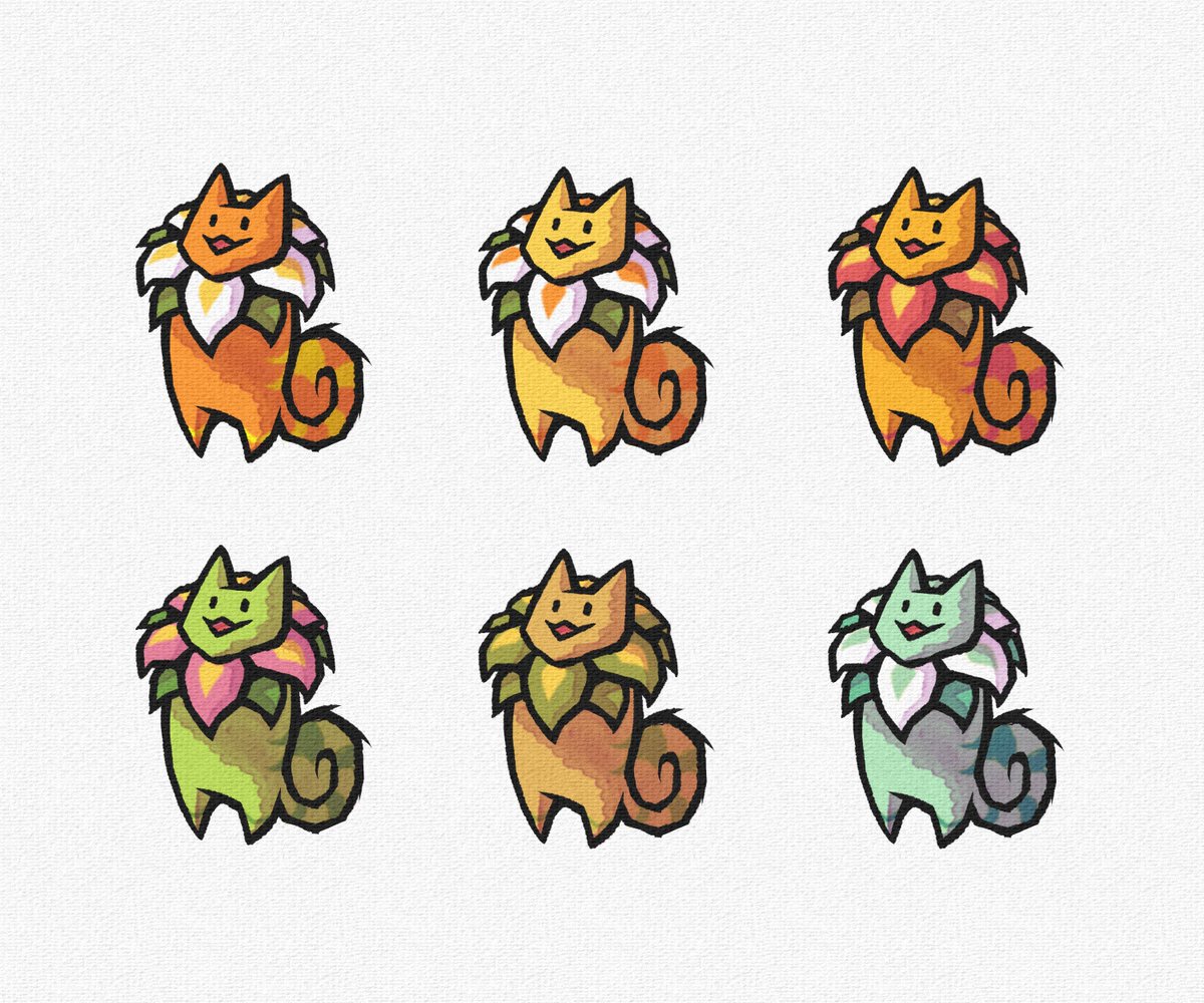 Bumbiss | DRAGONYHM available now!🔥🐲 (@cowboybumbiss) on Twitter photo Been trying a new style recently. Here's <a href="/kyleculpart/">MonTamer KC 🥚 Wild Nature</a>'s "Dandelion".
Covered most of what I saw, but added some additional variants on the bottom row.🌺
#CaptureQuest #DTIYS #gameart #fakemon Been trying a new style recently. Here's <a href="/kyleculpart/">MonTamer KC 🥚 Wild Nature</a>'s "Dandelion".
Covered most of what I saw, but added some additional variants on the bottom row.🌺
#CaptureQuest #DTIYS #gameart #fakemon