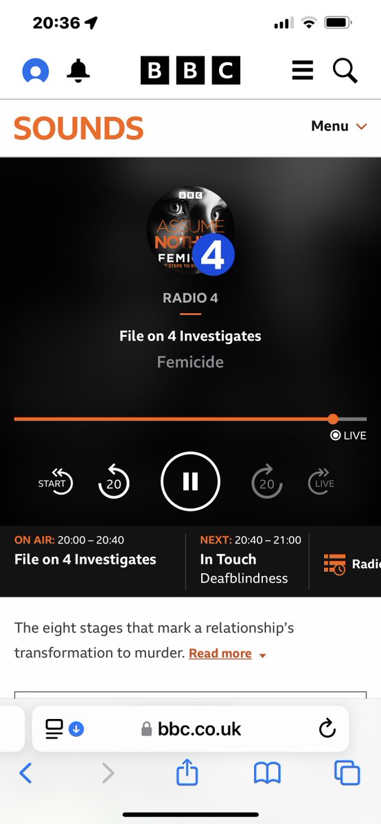 Wow, this is very stark radio. The red flags of femicide- controlling &amp; coercive behaviours.