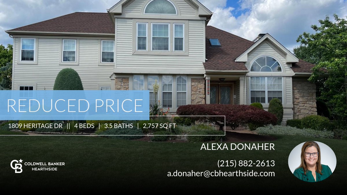 AlexaSellsBucks's tweet photo. 📍 Reduced Price 📍 This recently reduced home at 1809 Heritage Dr in Jamison won't last long, so, don't wait to set up a showing! Reach out here or at (215) 882-2613 for more information!

Call me today to start the process of buy... https://t.co/jIiMLfBp53 https://t.co/i38kACKr64