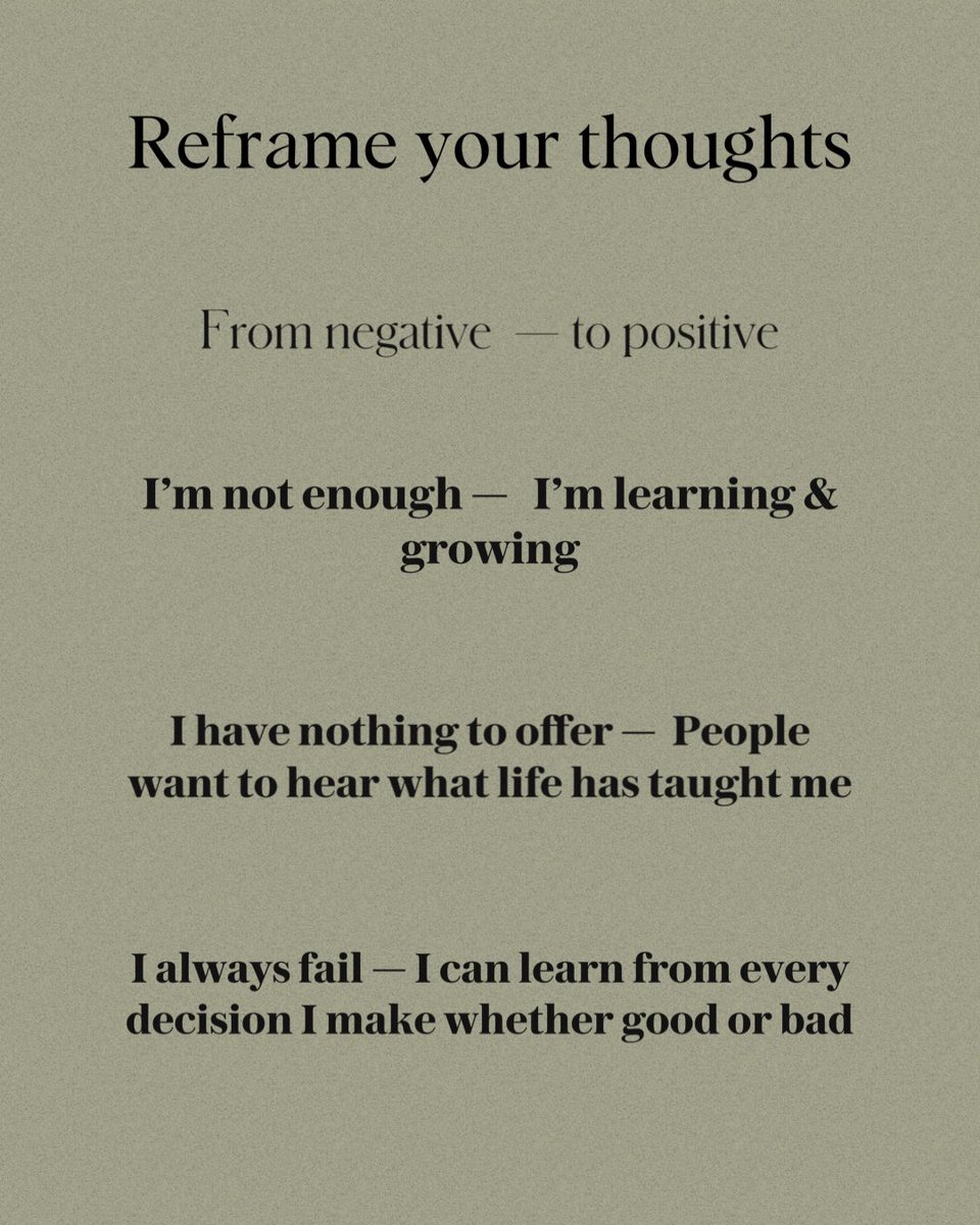 Here’s an idea of how to reframe your thoughts from negative positive. Just this simple change can uplift your mood, give you energy and change your mindset!