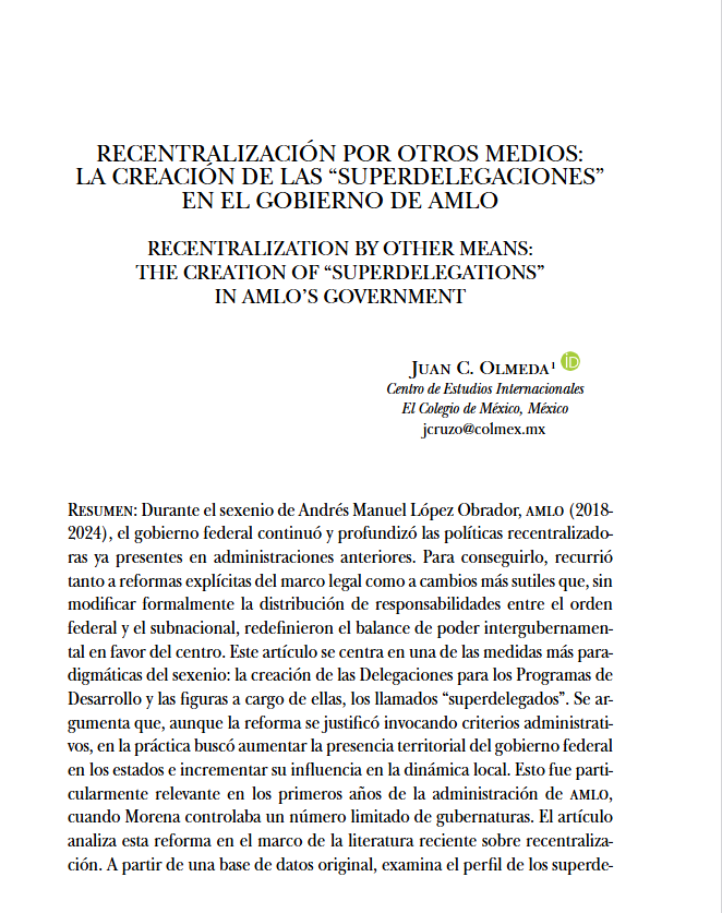 Muy contento porque ya está disponible en <a href="/Foro_Int/">Foro Internacional</a>  mi artículo sobre los "superdelegados". Analizo el perfil de quienes ocuparon ese cargo durante el sexenio de AMLO, sus trayectorias previas y por qué se fueron. Se descarga aquí forointernacional.colmex.mx/index.php/fi/a…