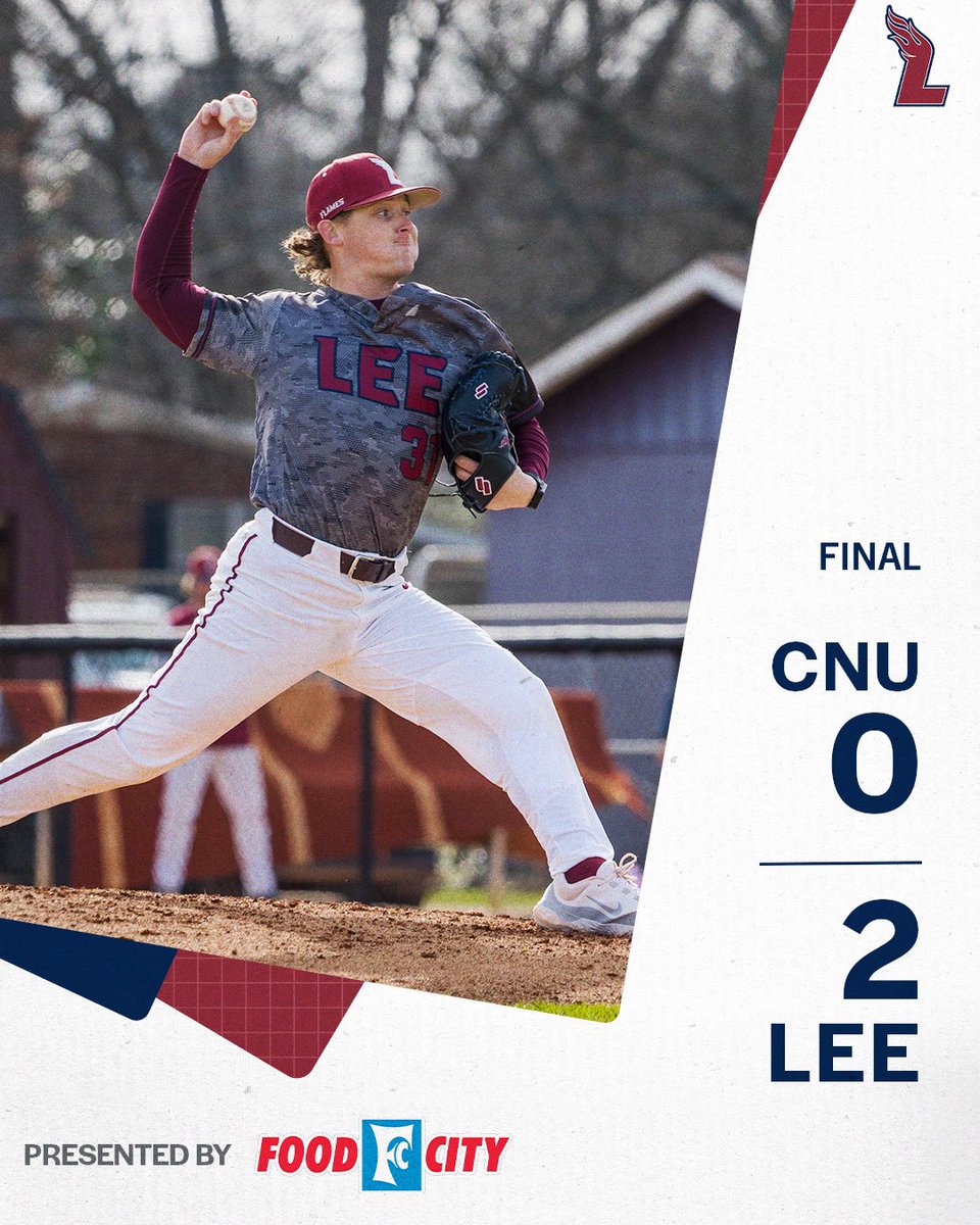 LeeUBaseball's tweet photo. FINAL!!! Tim Gooden makes his first appearance of the year and gets the SAVE!! The game ends on an overslide at second base and @Ashton_1124 makes the tag to end it!! #FiredUp https://t.co/vxWxNGdqKU