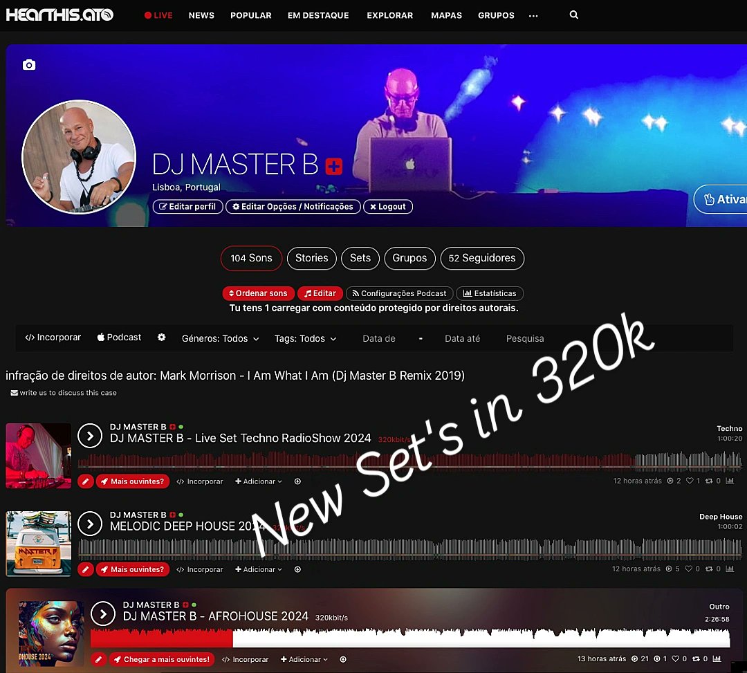 djmasterb's tweet photo. DJ MASTER B
Booking &amp; Management:
Mail: masterb.dj@gmail.com
Mobil: +351 pergunta
https://t.co/gFwM33doD7 
https://t.co/BcrJlucNJr
https://t.co/KdsNl3E41e
https://t.co/L0bd7MpHRg
https://t.co/a5U3D2bjsO
https://t.co/eLlCJRglE8 https://t.co/Giu7yQoiW6