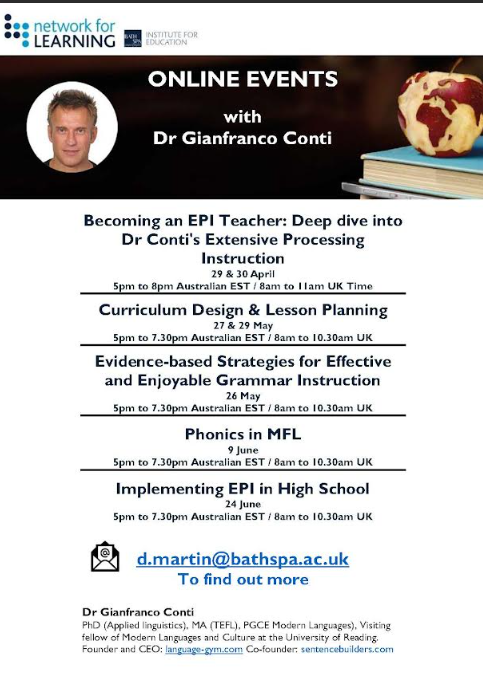 Online events for AUSSIE teacher coming up soon