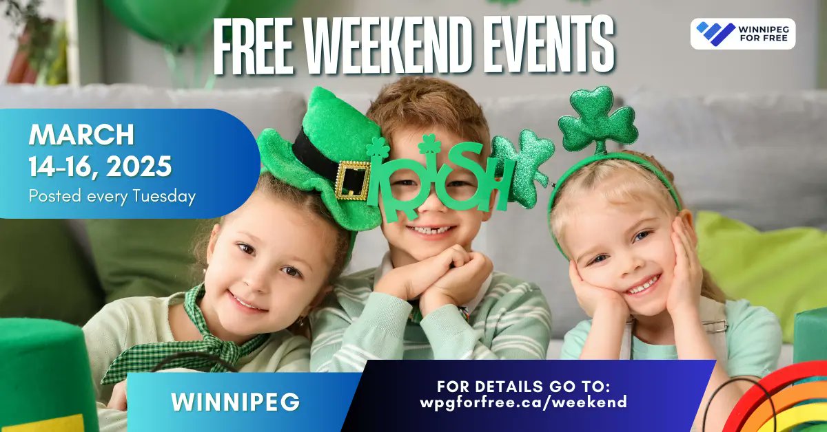 Winnipeg for Free (@wpgforfree) on Twitter photo π 10+ FREE Things to Do in Winnipeg Mar 14β16! π
βοΈ St. Patrickβs Day Parade β Parade & wear green! 
β¨ Lights on the Exchange β Stunning light displays downtown!
π Latin Sundays @ The Forks β Dance, music & food! 
For more details and eventsπwpgforfree.ca/weekend π 10+ FREE Things to Do in Winnipeg Mar 14β16! π
βοΈ St. Patrickβs Day Parade β Parade & wear green! 
β¨ Lights on the Exchange β Stunning light displays downtown!
π Latin Sundays @ The Forks β Dance, music & food! 
For more details and eventsπwpgforfree.ca/weekend