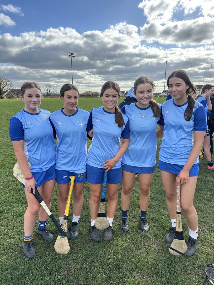 OLBAthlone's tweet photo. An-bhródúil as ar gcailiní inniu🤩💙🩵 The junior camogie team played superbly today defeating @Grenham’s college Kilkenny in the Junior Novice league semi-final this morning and @stkevinscc1 in the league final this afternoon👏 #mnásaspórt #bród https://t.co/8UKqjSzvaE