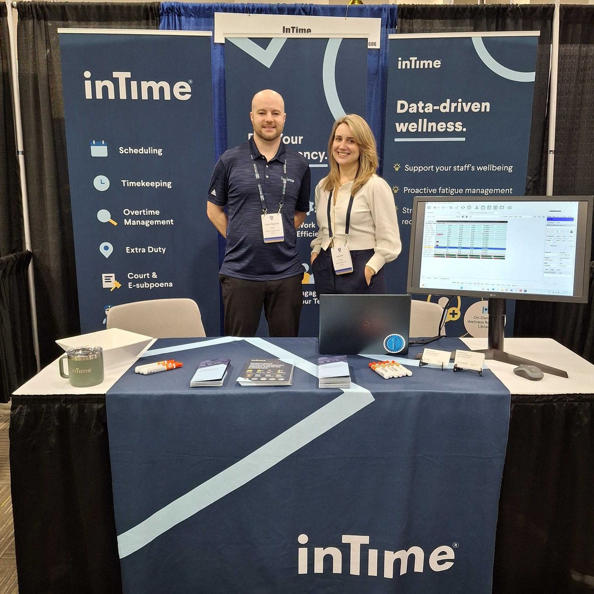 InTime_Soft's tweet photo. There's still time to stop by and visit the InTime team if you're at the California Police Chiefs Annual Training Symposium! Make sure to visit booth #606 and check out how we're helping police departments across California!  #lawenforcement https://t.co/VTWAtT41is