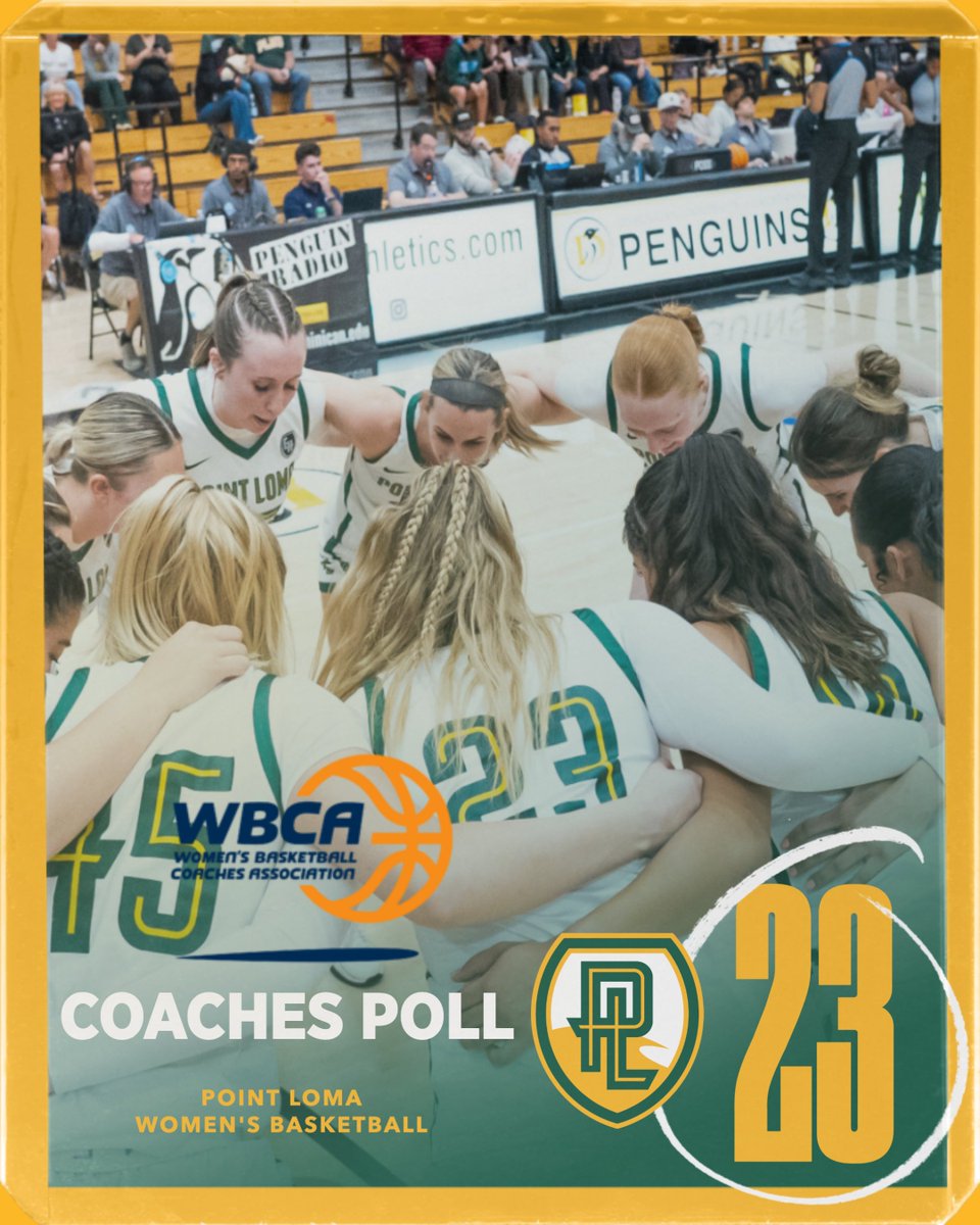 PLNU Sea Lions (@plnusealions) on Twitter photo Moving up the charts π
<a href="/PLNU_WBB/">Point Loma WBB</a> is ranked in a pair of national polls.
# 2β£0β£ - <a href="/CollSportsComm/">College Sports Communicators</a>
# 2β£3β£ - <a href="/WBCA1981/">Womenβs Basketball Coaches Association</a> Moving up the charts π
<a href="/PLNU_WBB/">Point Loma WBB</a> is ranked in a pair of national polls.
# 2β£0β£ - <a href="/CollSportsComm/">College Sports Communicators</a>
# 2β£3β£ - <a href="/WBCA1981/">Womenβs Basketball Coaches Association</a>