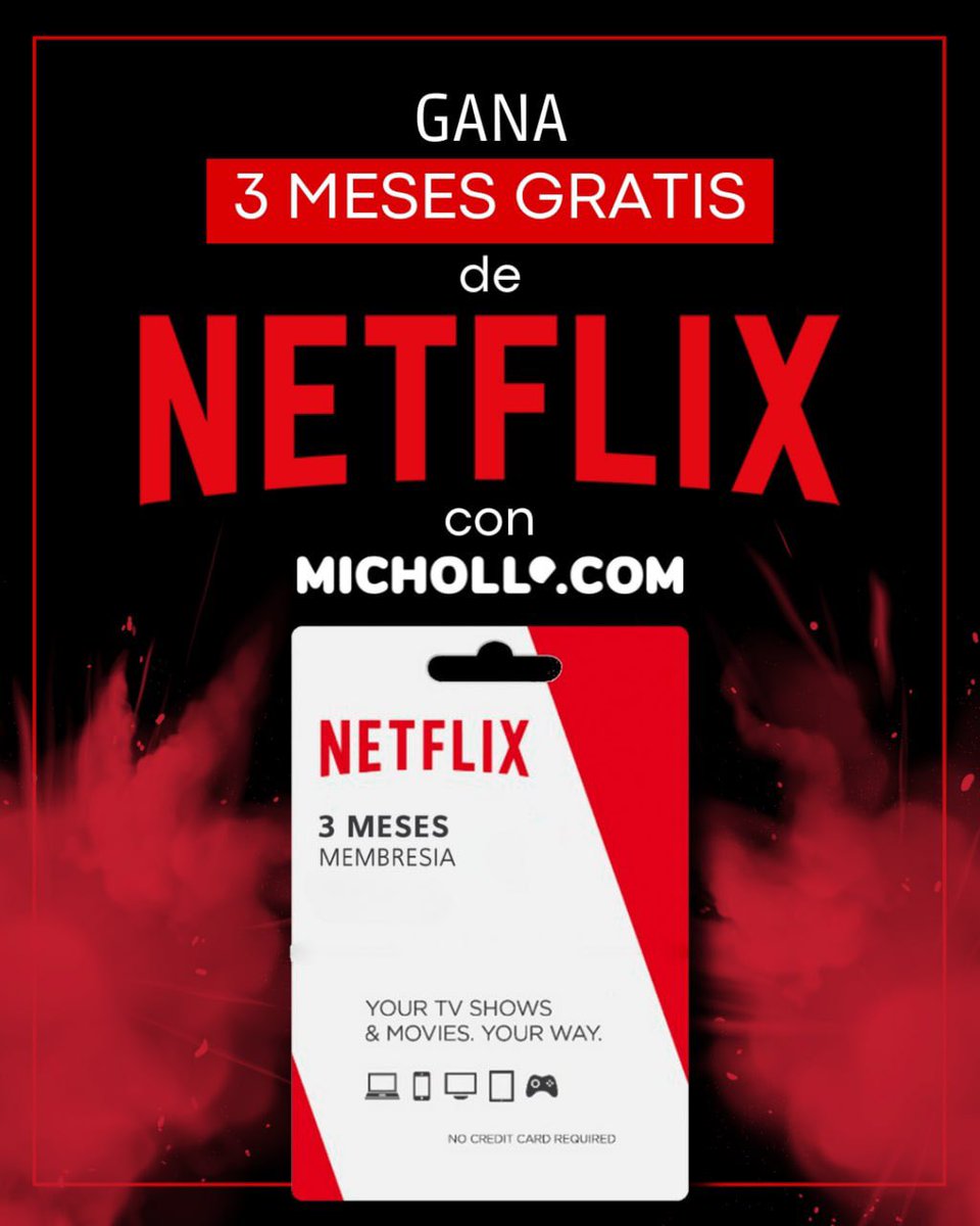 🍿SORTEO DE CINE🍿

¿Quieres tres meses gratis en Netflix y reventarte a series y pelis por la cara? 🎬
➡️ Síguenos 
➡️RT y ❤️ a este tuit.
➡️Menciona una persona con hashtag #MicholloEsDeCine

El lunes 📅 de Marzo damos ganador 🤓
Vamooooos 🫶🏻