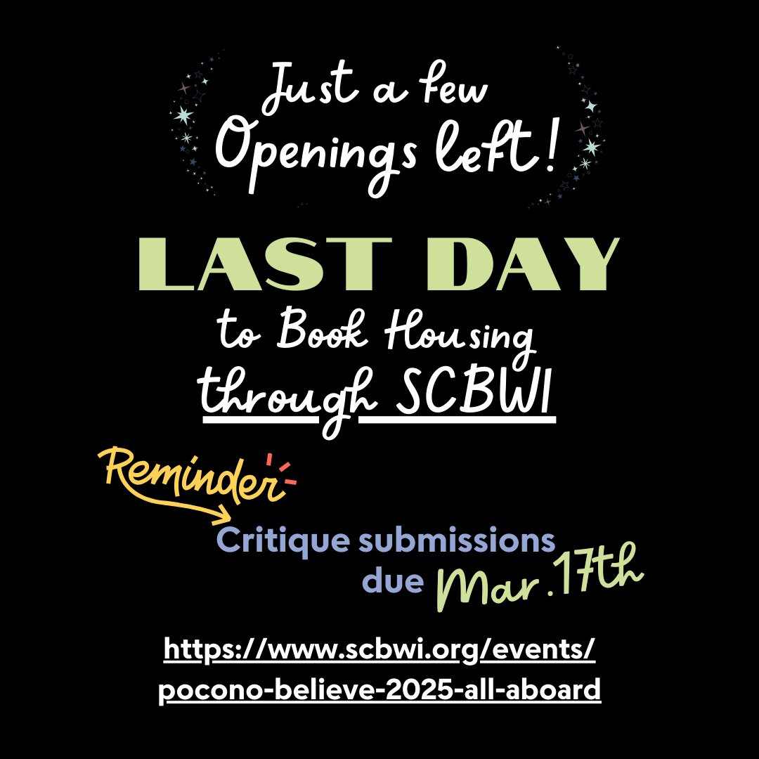 🚂join us in person on campus at the Highlights Foundation for our annual regional conference Pocono Believe 2025—but don't wait! 🏘️On-campus housing disappears tonight! #Poconobelieve2025 ✨#scbwievent <a href="/scbwi/">scbwi</a> @highlightsfoundation #writersconference #kidlit