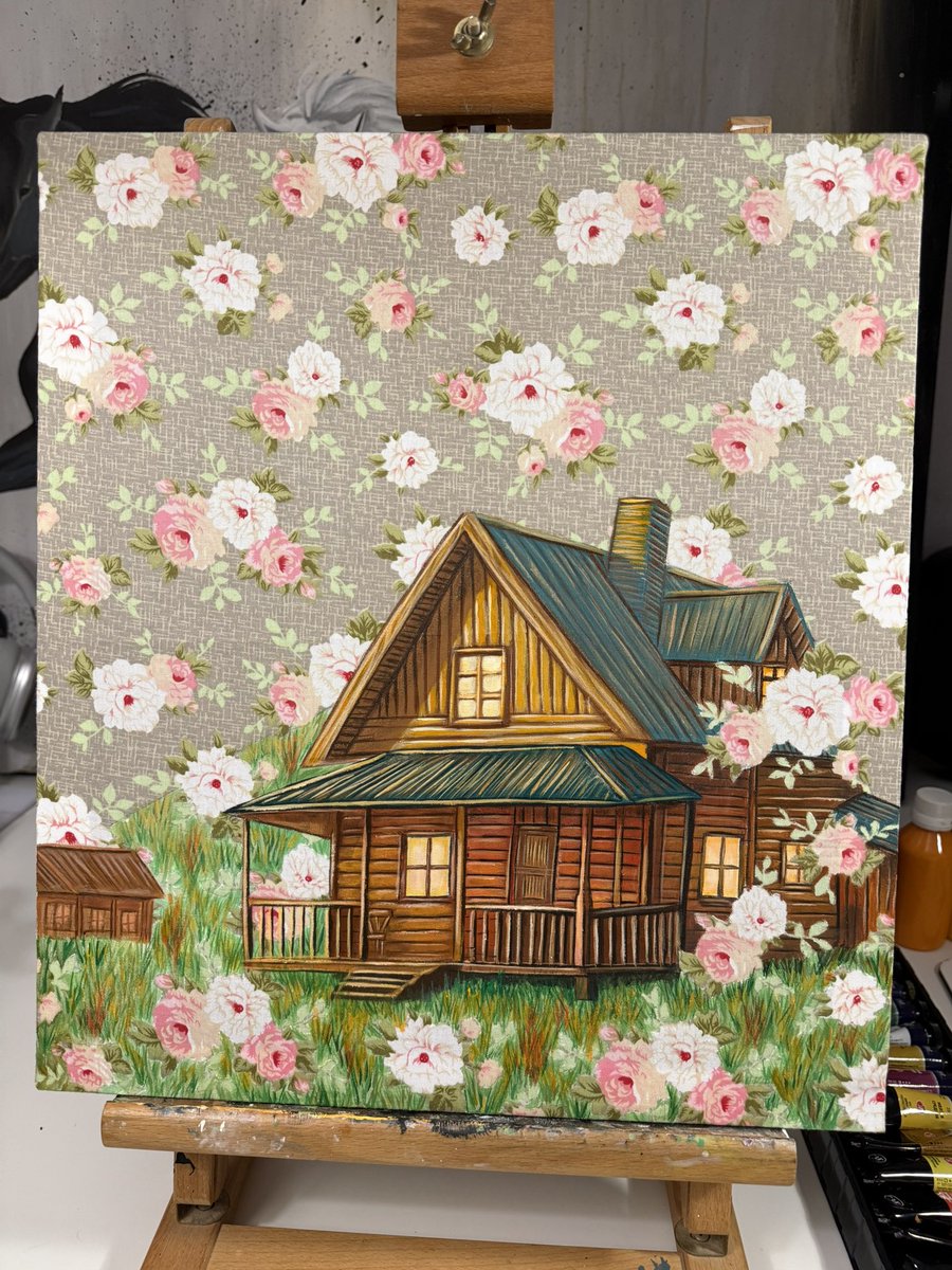 🪽🤍 رسم على قماش مورد