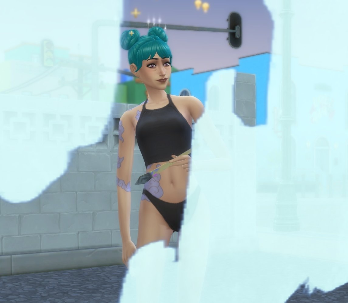 DassaDesign's tweet image. Tried Jinx's Tattoos today.. but I worry my reference wasn't entirely accurate.  Still uploading it anyway because of the effort and the fact it looks cute.

@thesims
#TheSims4 #BusinessesandHobbies #ShowUsYourSims #Tattoo #ShowUsYourTattoos #Arcane #LeagueOfLegendsFanArt #Jinx