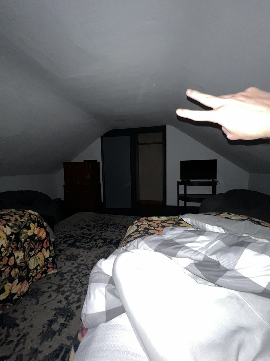 slept in an attic alone in a haunted house in salem… 

woke up in the middle of the night cause i felt like i was being suffocated 😀