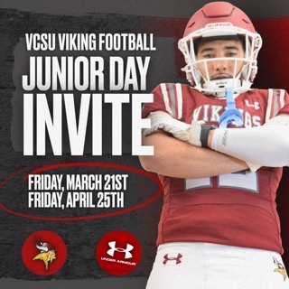 Thank you <a href="/VCSU_Football/">VCSU Football</a> for the Junoir Day Invite!