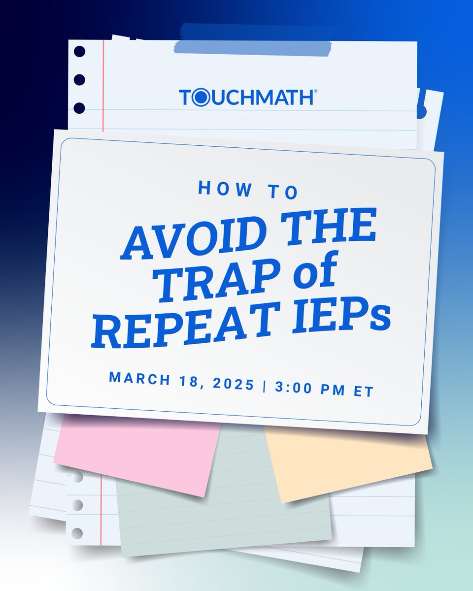 😩 Tired of writing the same old IEPs that don't seem to make a real impact? Join our webinar on 3/18 for practical strategies about how to use data to create ambitious and achievable goals. hubs.ly/Q03bqyp60

#IEP #SpecialEducation #UDL #ProgressMonitoring #DataDriven