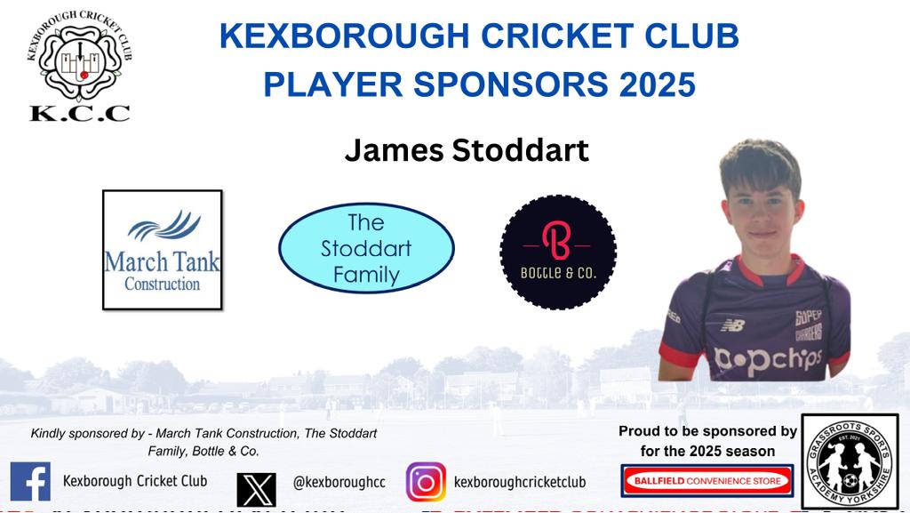 Sponsorship update james Stoddart is to be sponsored by The Stoddart Family, March Tank Construction and Bottle and Co Mapplewell.