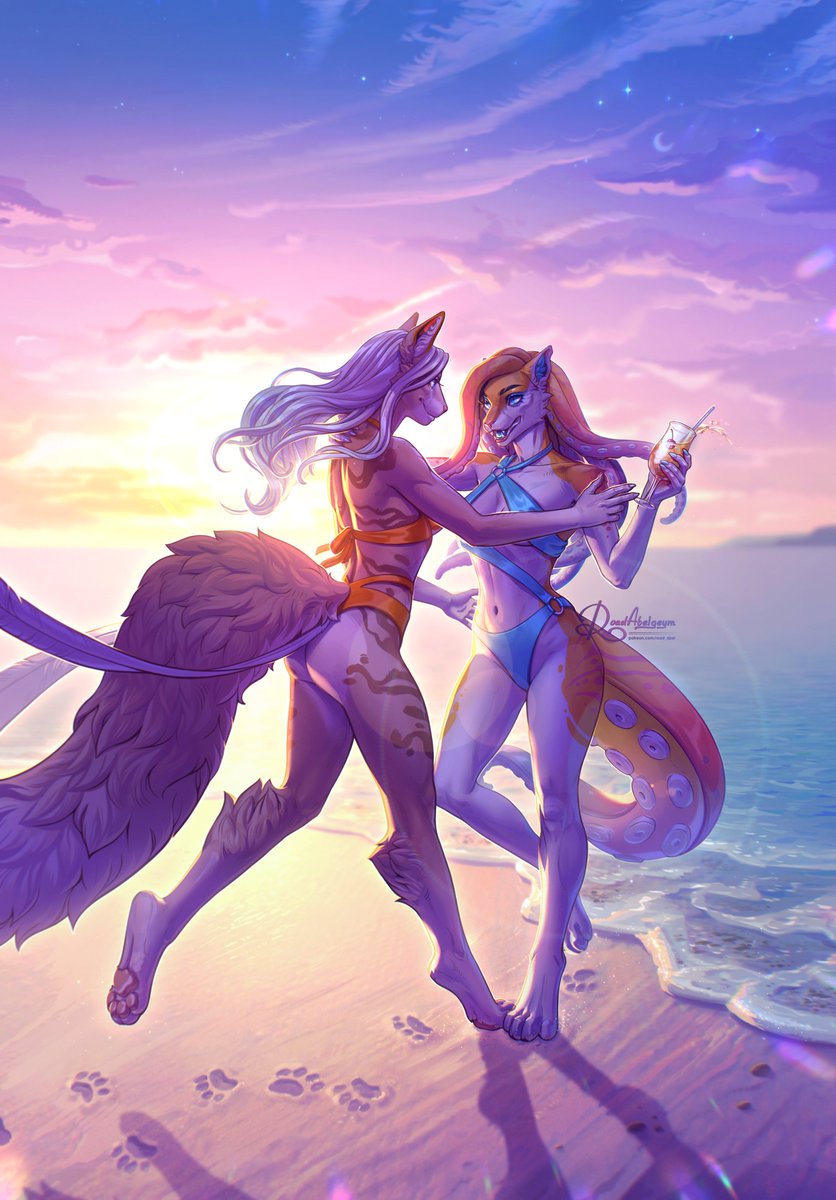 Playing catch-up on the beach🍹🌅
Would you like to join?

#furryartwork #furryartist