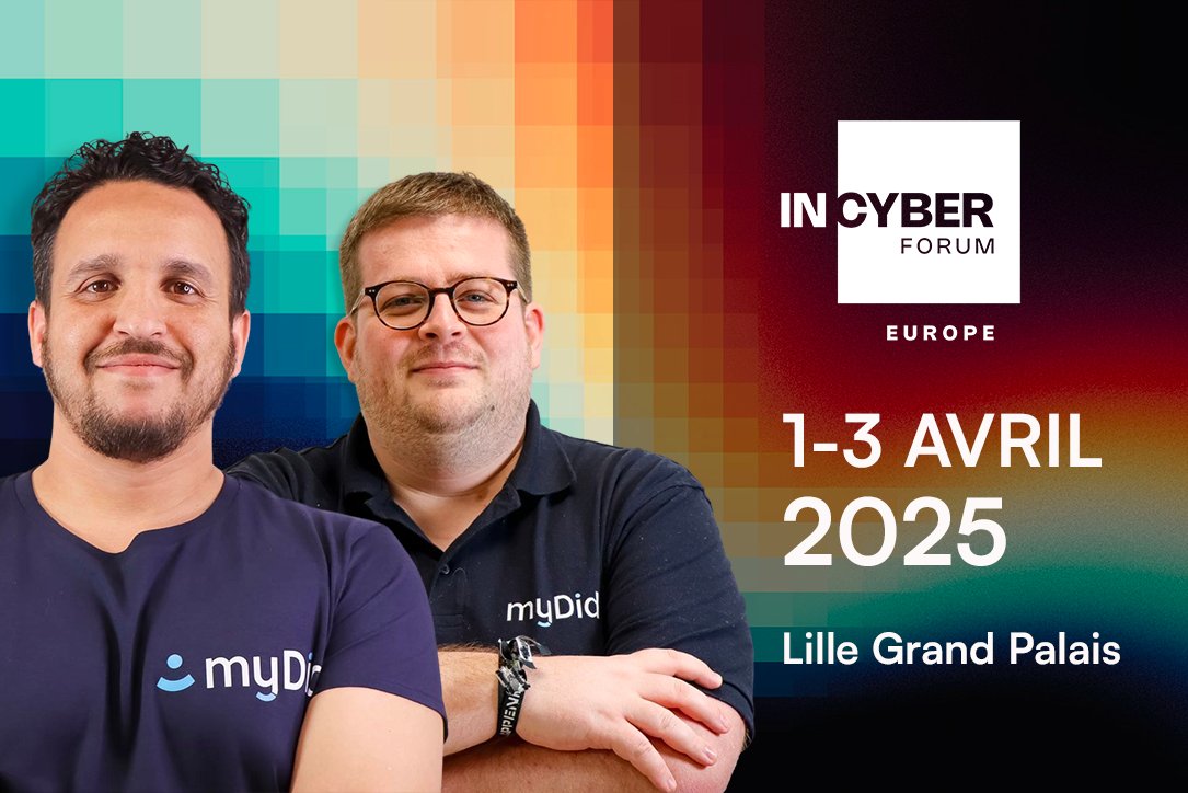myDid_En's tweet photo. 🔵 Forum #Incyber 2025 : Imad et Maxence seront à Lille pour booster la présence de myDid !
En plus de notre CEO, @fredericmartinx, notre CTO et notre Archi Sécurité seront là pour répondre à toutes vos questions.
🤝 Venez à notre rencontre sur le stand Aktantis pour comprendre comment l'identité décentralisée permet de créer de nouvelles plateformes d'engagement communautaires plus éthiques et plus respectueuses des données individuelles.
📈 Avec une économie qui croit de façon exponentielle et devrait atteindre 78 milliards de dollars en 2031, l'identité décentralisée c'est LA tendance 2025 à ne pas louper.
🎟️ Infos et billets : https://t.co/6alG9L0NLH
@FIC_eu
#Cybersécurité #Innovation #Cyber #Décentralisation #Blockchain #myDid