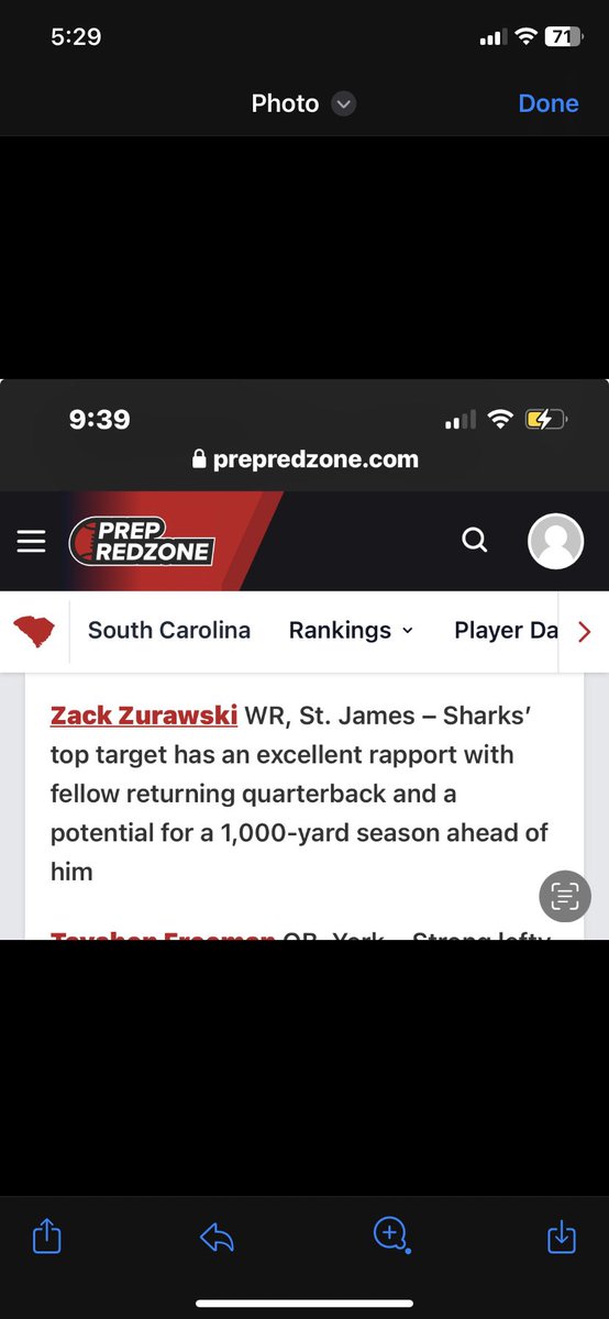 zack_zurawski's tweet photo. Even more hungry to achieve my goal of 1000 yards in my senior season. Most importantly want to end my highschool career with more W’s next year. @St_James_Sharks @Coach_TNorwood @CoachMMoody @PrepRedzoneSC @iguerin @jwedrasc @peedeesportss @AmesFowble https://t.co/HwpgTqm1IW