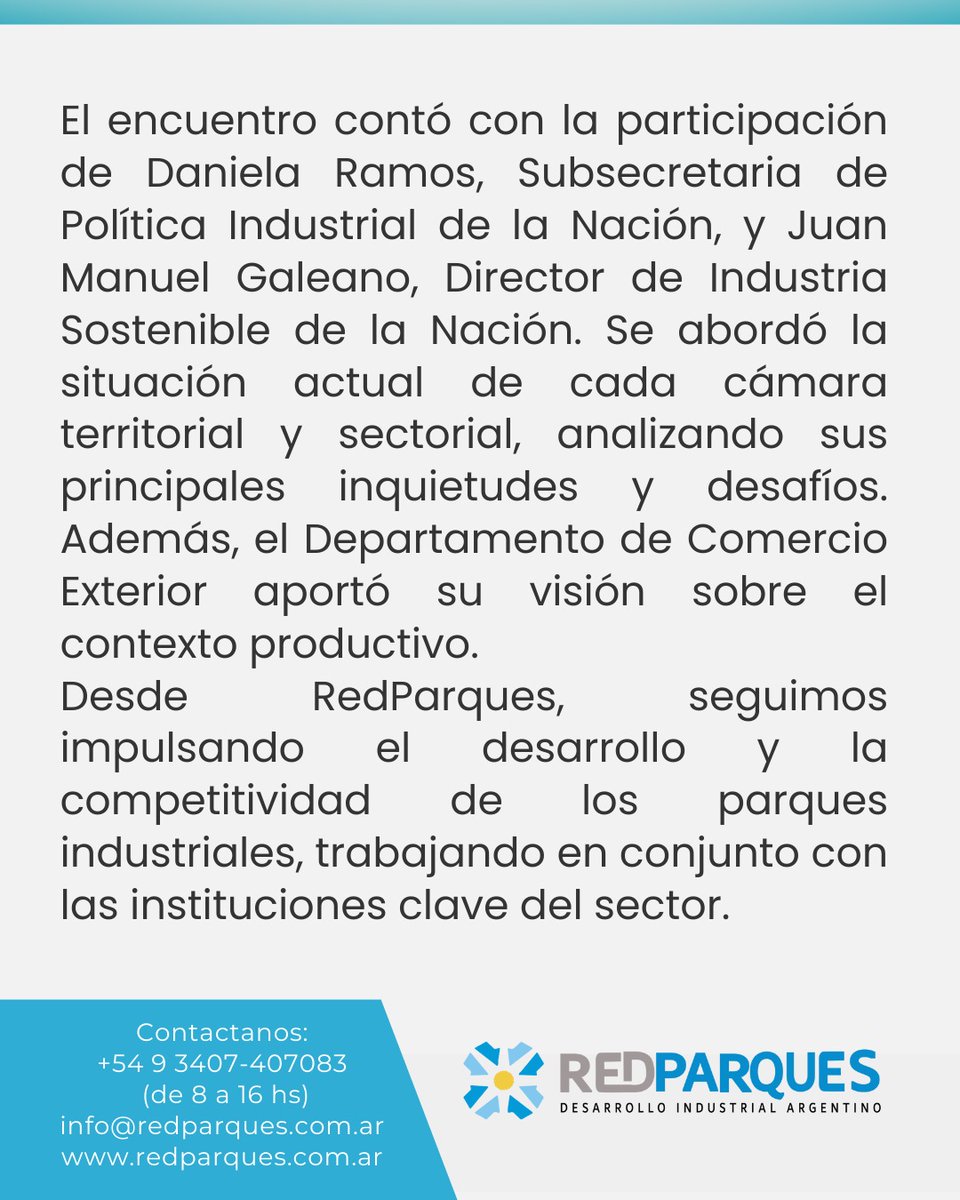 📢 RedParques presente en la reunión de Junta Directiva de UIPBA, junto a referentes del sector y autoridades nacionales. Se abordaron desafíos industriales y estrategias para fortalecer la competitividad.  🏭

#RedParques #Industria  #industriaargentina #parquesindustriales