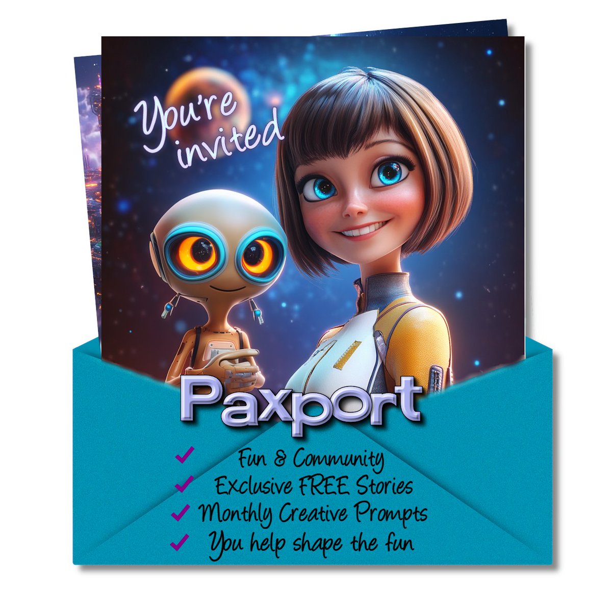 MPax (@mpax1) on Twitter photo 🚀 Love sci-fi, fantasy, writing, & creativity? Join Paxport—where chat, fun, & imagination thrive!
📖 Weekly serial ✨ Monthly prompts 🗳️ You help shape the fun!
Come hang out in my little sci-fi corner!
🔗discord.gg/nWGmRD52
#scifi #writers #writerscommunity 🚀 Love sci-fi, fantasy, writing, & creativity? Join Paxport—where chat, fun, & imagination thrive!
📖 Weekly serial ✨ Monthly prompts 🗳️ You help shape the fun!
Come hang out in my little sci-fi corner!
🔗discord.gg/nWGmRD52
#scifi #writers #writerscommunity