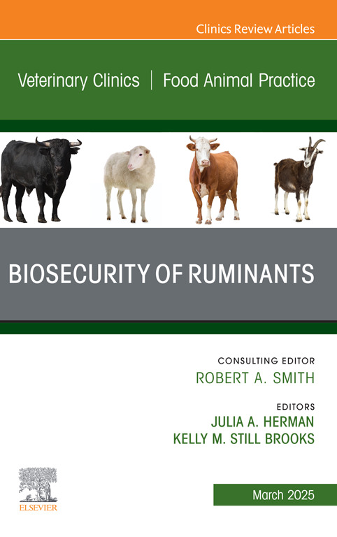 The March 2025 issue of Food Animal Practice covers topics related to Biosecurity of Ruminants, guest edited by Julia Herman DVM, MS, DACVPM and Kelly Still Brooks DVM, MPH, DACVPM from <a href="/ColoradoStateU/">Colorado State University</a> 

#ruminants #foodanimal #veterinarypractice