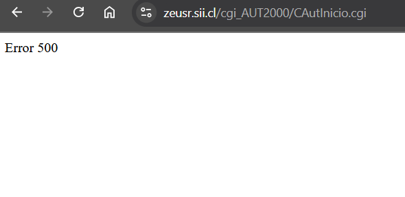 Arevalox's tweet photo. Mas de 1 hora caída la pagina del @SII_Chile y nadie dice nada? @adnradiochile #error500 https://t.co/oRO3ks94vZ