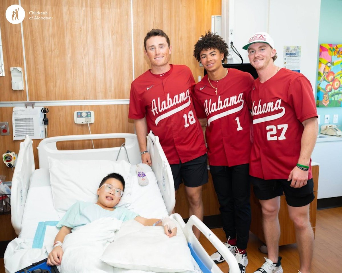 .<a href="/AlabamaBSB/">Alabama Baseball</a> took time to visit with Children's of Alabama patients before their game tonight with UAB at Regions Field. The Tide are 16-1 so far this season. <a href="/WBRCnews/">WBRC 6 News</a> 

Photos from <a href="/ChildrensAL/">ChildrensAL</a>.