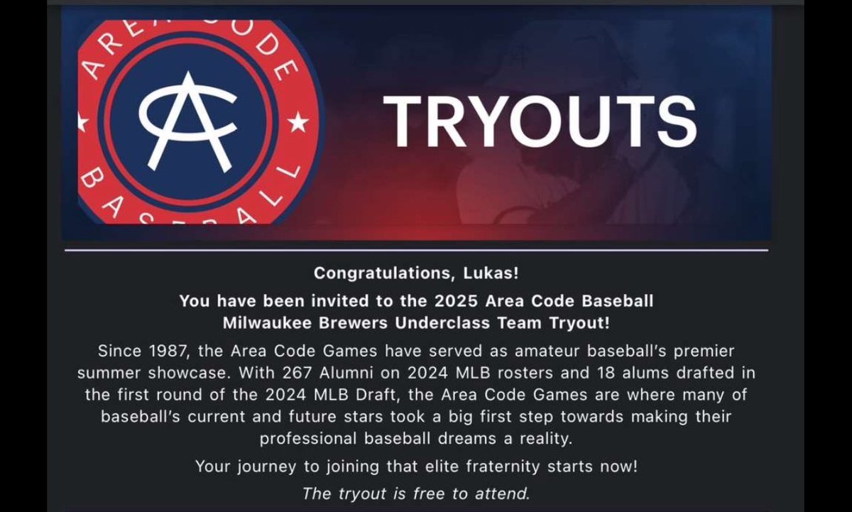 Thank you <a href="/ACBaseballGames/">Area Code Baseball</a> for the invite!