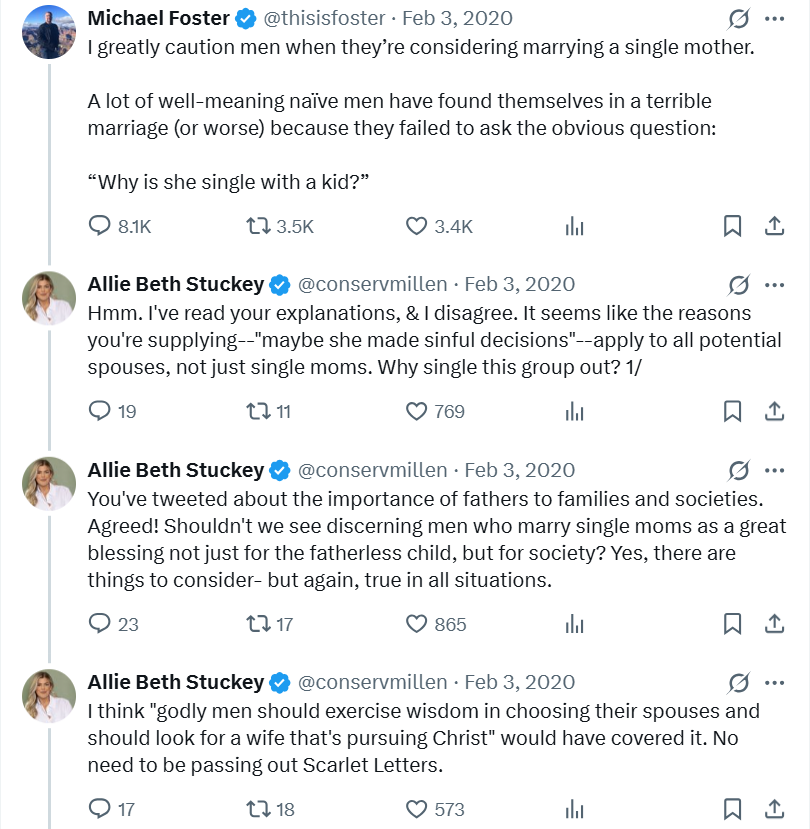 DefiantBaptist's tweet photo. "Why single out single moms?"

Because they're single moms, Allie. https://t.co/Hgz52u9xGJ