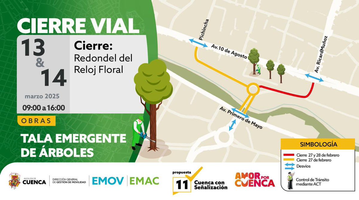 #MantenimientoForestal

Realizaremos trabajos preventivos de retiro de árboles en el sector del Reloj Flora. Estas acciones nos permiten evitar posibles riesgos y mantener nuestros espacios públicos en óptimas condiciones.

Agradecemos su comprensión y compromiso con el cuidado