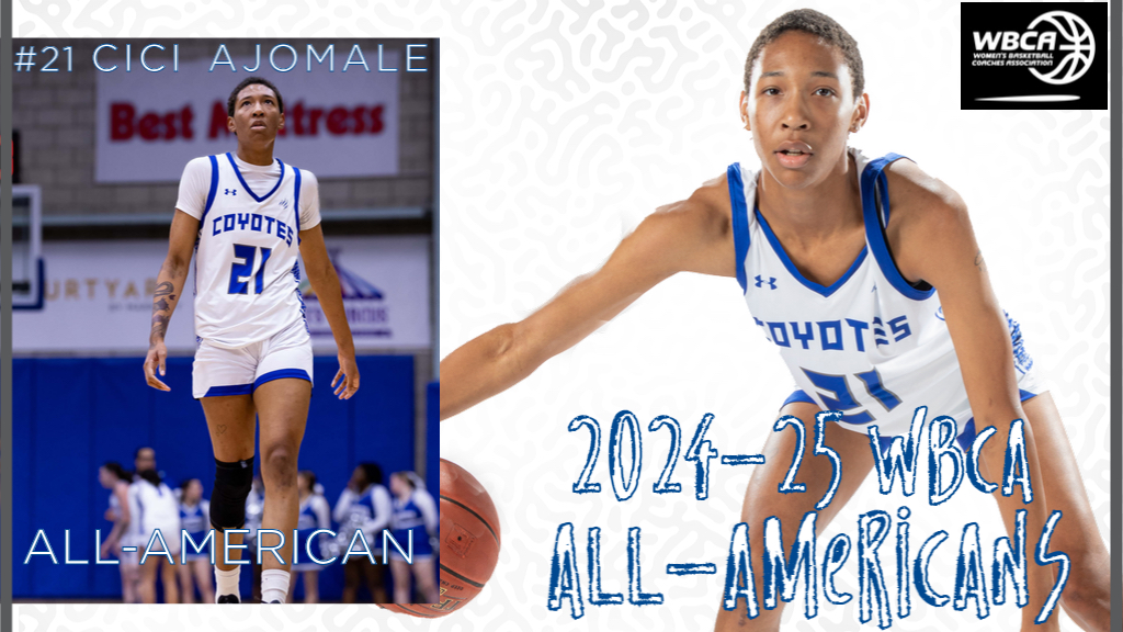 The Coyote Family is thrilled to congratulate Saroiya “Cici” Ajomale on being named a “2024-25 Women’s Basketball Coaches Association” All-American. Ajomale averaged 20 PPG, 6.7 RPG, 2.23 SPG &amp; 1.43 BPG this season.
🐺🏀😤 #WinTheDay #WBCAAllAmerican