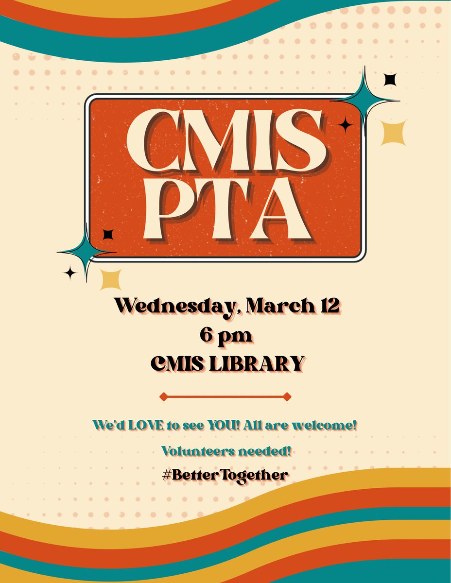 Central Middle (@cmis_ib) on Twitter photo CMIS PTA meets tomorrow at 6 pm in our Library on the 2nd floor. Hope you can join us! CMIS PTA meets tomorrow at 6 pm in our Library on the 2nd floor. Hope you can join us!
