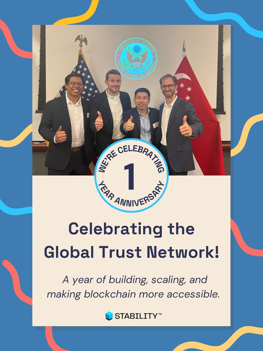 🎉 1 Year of the Global Trust Network 🎉

A year ago, we launched STABILITY's network with a simple mission: make blockchain more accessible.

Since then, we’ve:

✅ Powered innovation across supply chain, gaming, track &amp; trace, data security, and agriculture

✅ Eliminated the