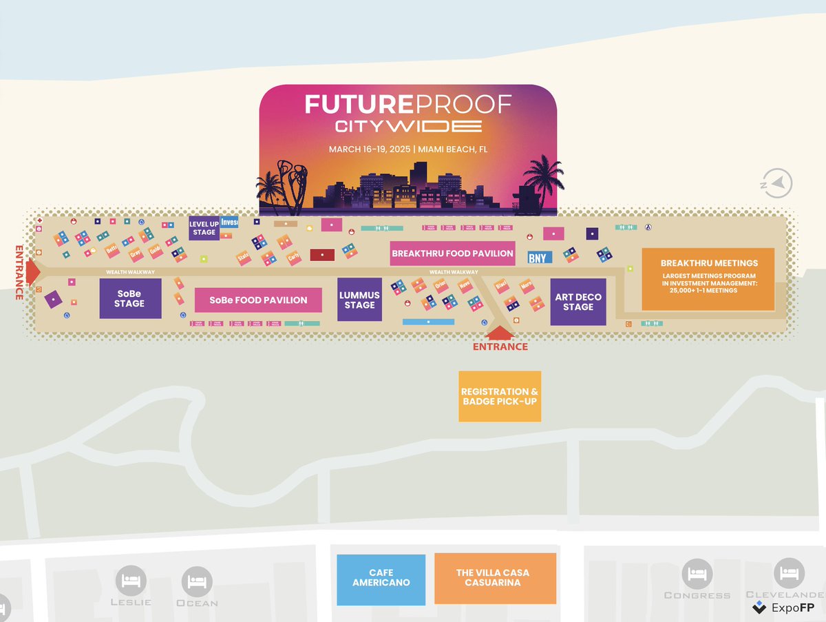 ExpoFP (@fp_expo) on Twitter photo Explore Futureproof Citywide 2025, organized by <a href="/FutureProof_HQ/">Future Proof</a>, in Miami Beach on March 16โ19! See the vibrant, colorful floor plan, designed for easy and engaging navigation.
๐ Check out the plan: futureproofcitywide2025.expofp.com
#floorplan #ExpoFP #EventTech #InteractiveMaps Explore Futureproof Citywide 2025, organized by <a href="/FutureProof_HQ/">Future Proof</a>, in Miami Beach on March 16โ19! See the vibrant, colorful floor plan, designed for easy and engaging navigation.
๐ Check out the plan: futureproofcitywide2025.expofp.com
#floorplan #ExpoFP #EventTech #InteractiveMaps